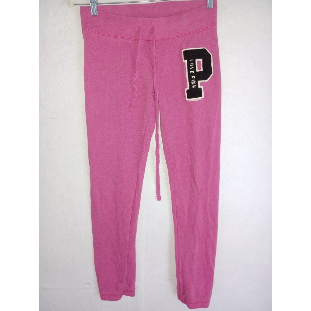 VICTORIA SECRET PINK Sweatpants Campus XS pants logo fleece logo P